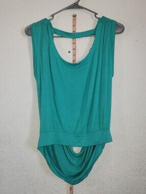 Sleeveless Teal Drape-Back Women's Crop Top